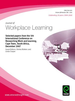 cover image of Journal of Workplace Learning, Volume 20, Issue 7 & 8